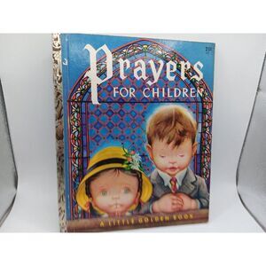 5/$25 Vintage A Little Golden Book Prayers For Children 1952 "F" Edition